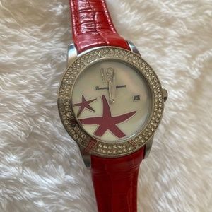 Red Croc Leather Tommy Bahama Wristwatch